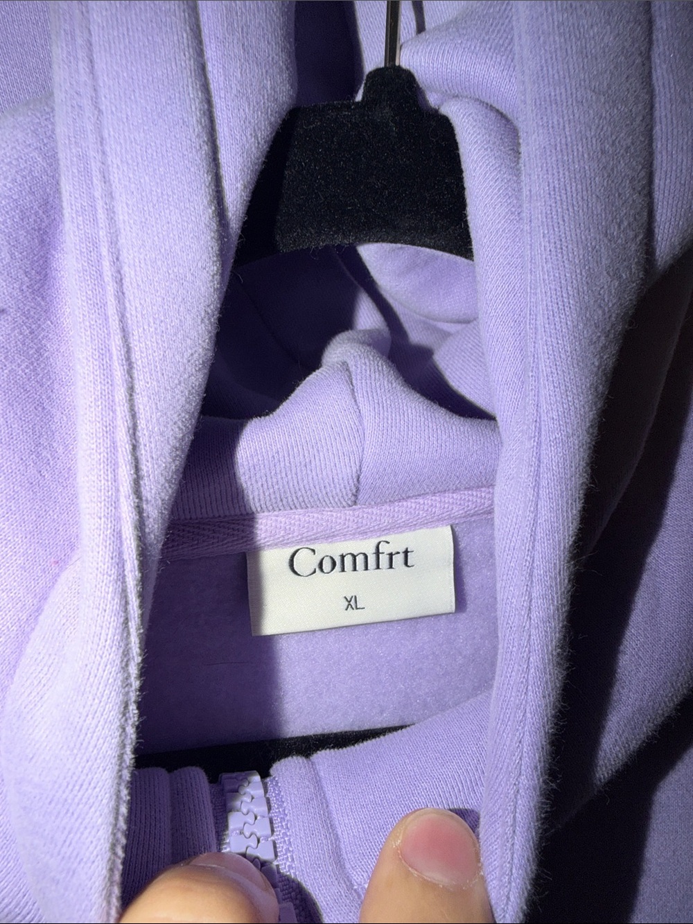 Comfrt Pastel Edit Lavender Full Zip Hoodie XL NWOT Oversized - Picture 4 of 6